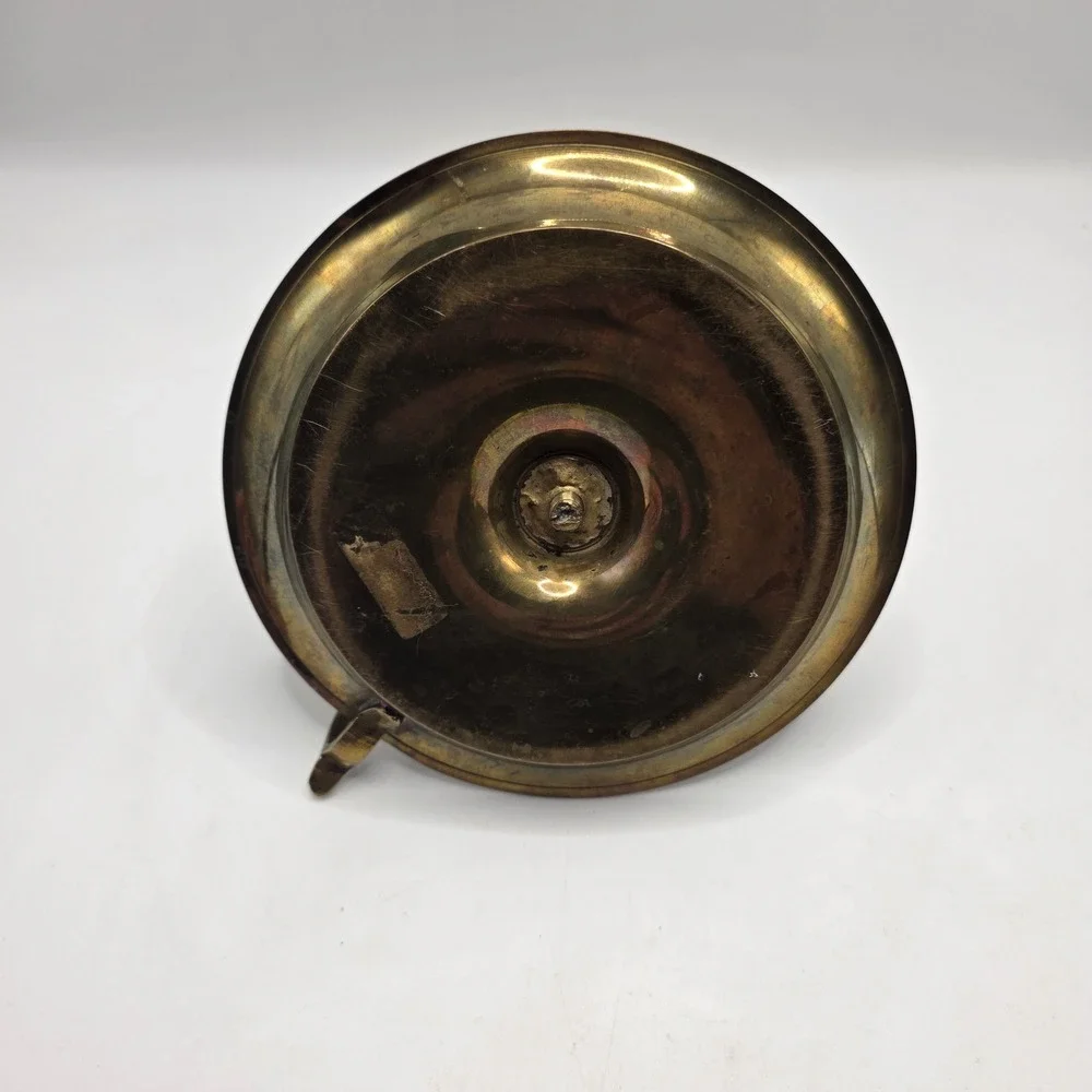 Vintage Brass Chamberstick Candle Holder Finger Loop Handle Traditional Colonial